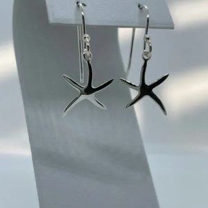 Sterling Silver Starfish Dangle Earrings